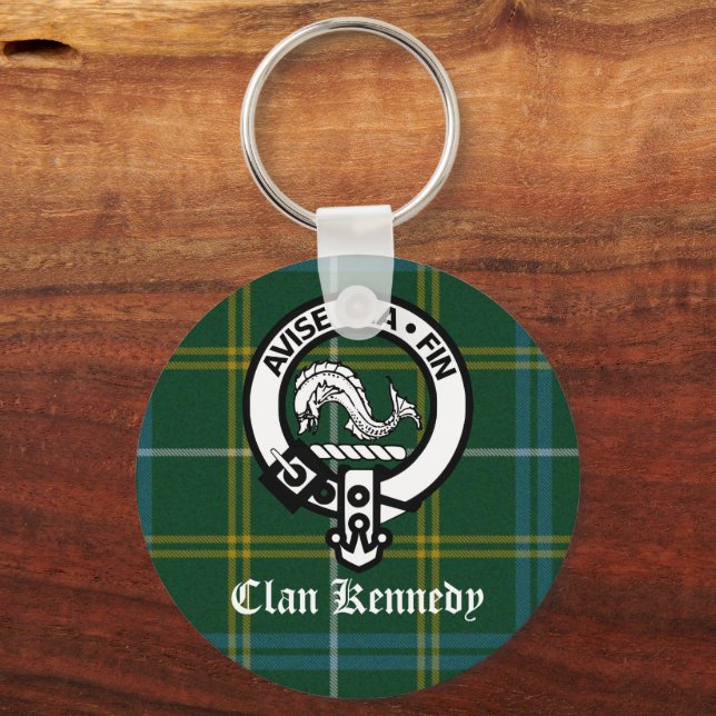 Clan Kennedy Crest Tartan Key Ring (Front)