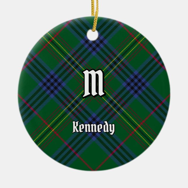 Clan Kennedy Tartan Ceramic Ornament (Front)