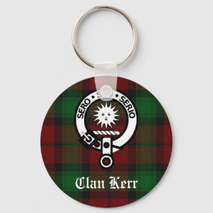 Clan Kerr Crest Badge Tartan Key Ring