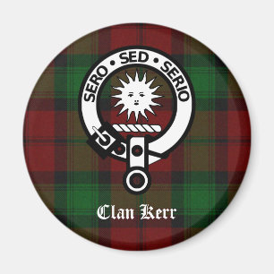 Clan Kerr Crest Badge Tartan Magnet