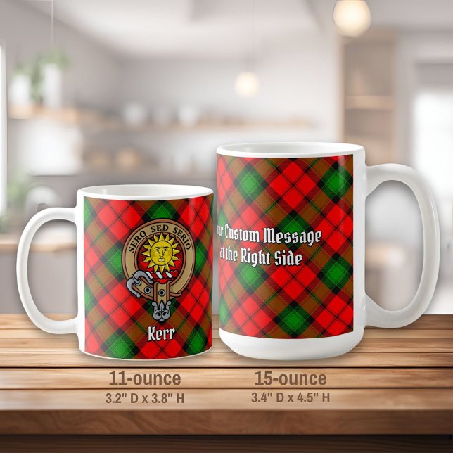 Clan Kerr Crest over Tartan Coffee Mug (Creator Uploaded)