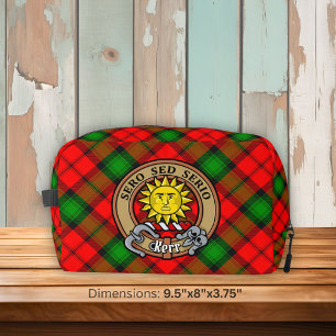 Clan Kerr Crest over Tartan Dopp Kit
