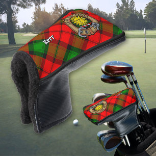 Clan Kerr Crest over Tartan Golf Head Cover
