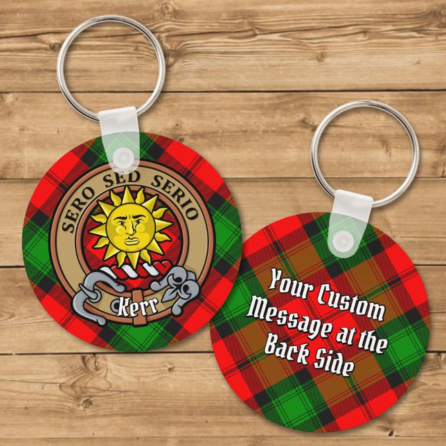 Clan Kerr Crest over Tartan Key Ring (Creator Uploaded)
