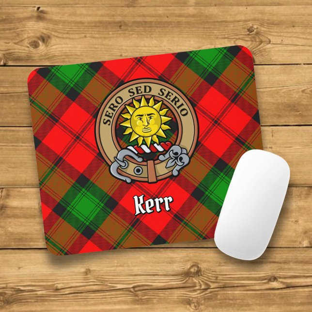Clan Kerr Crest over Tartan Mouse Pad (Creator Uploaded)
