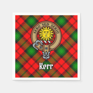 Clan Kerr Crest over Tartan Napkin