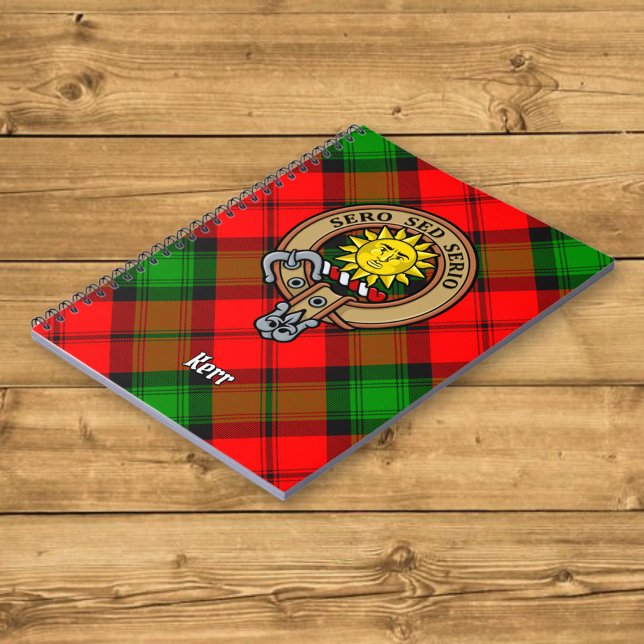 Clan Kerr Crest over Tartan Notebook (Creator Uploaded)