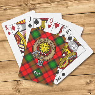 Clan Kerr Crest over Tartan Playing Cards