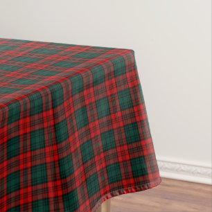 Clan Kerr Red and Forest Green Scottish Tartan Tablecloth