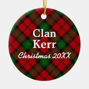 Clan Kerr Scottish Tartan Ceramic Ornament
