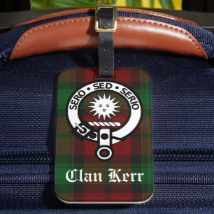 Clan Kerr Tartan and Crest Badge Luggage Tag