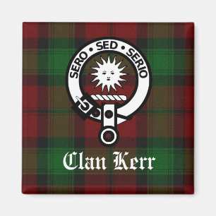 Clan Kerr Tartan and Crest Badge Magnet