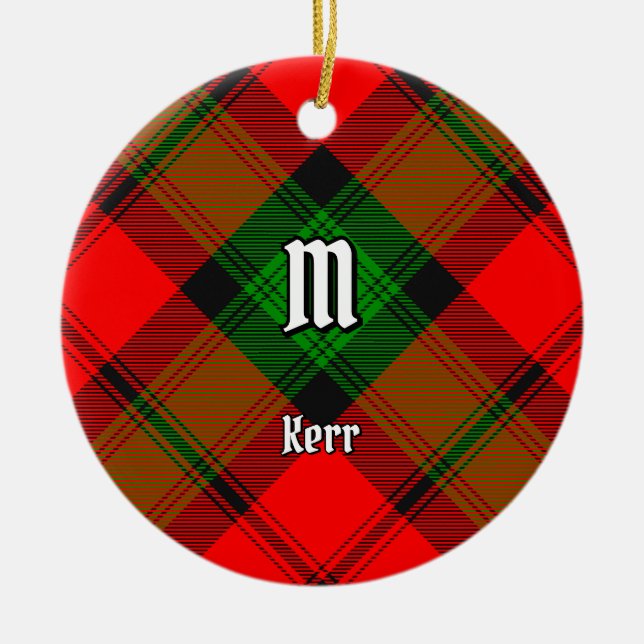 Clan Kerr Tartan Ceramic Ornament (Front)