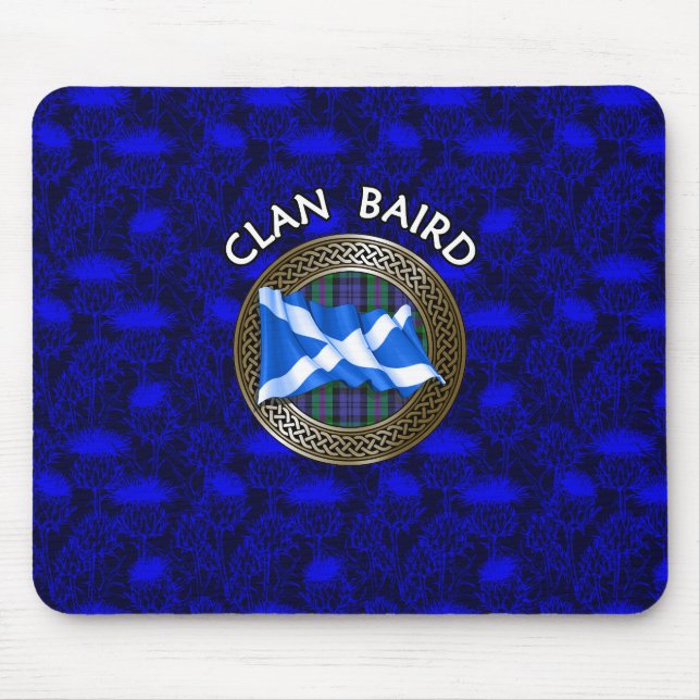 Clan Kerr Tartan Knot & Flag Mouse Pad (Front)