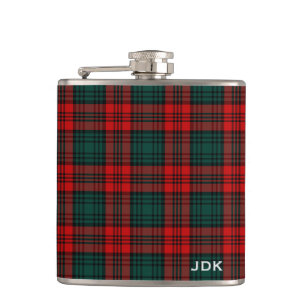 Clan Kerr Tartan Monogrammed Hip Flask