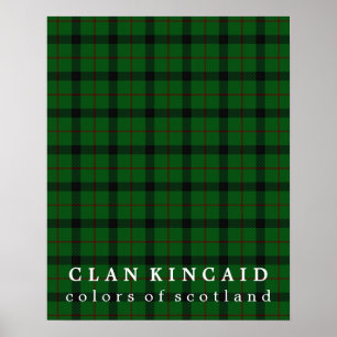 Clan Kincaid Colours of Scotland Tartan Poster