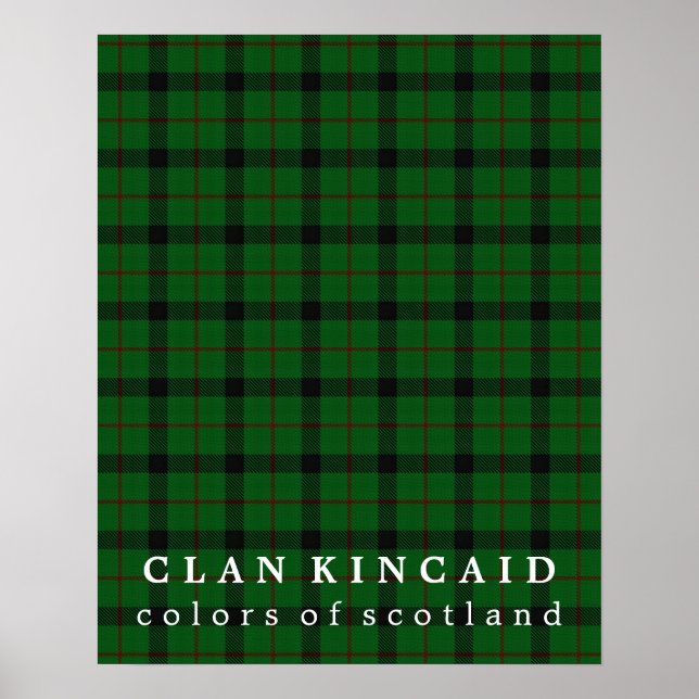Clan Kincaid Colours of Scotland Tartan Poster (Front)