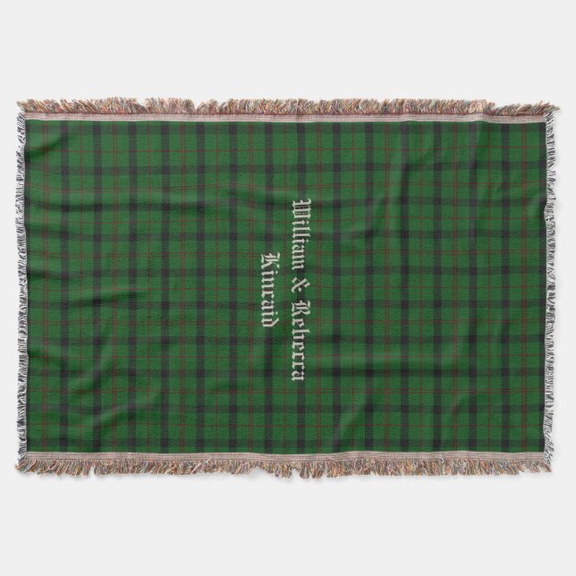 Clan Kincaid Tartan Plaid Custom Throw Blanket (Front)
