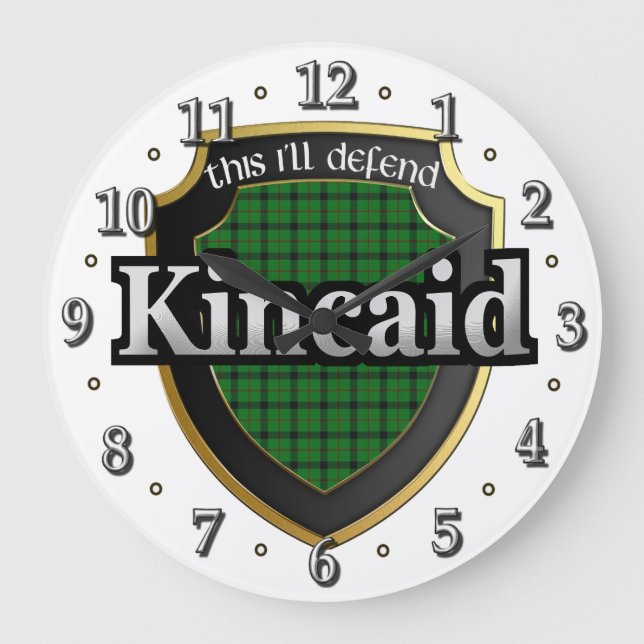 Clan Kincaid Tartan Scottish Dream Clock (Front)