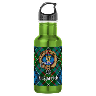 Clan Kirkpatrick Crest over Tartan 532 Ml Water Bottle