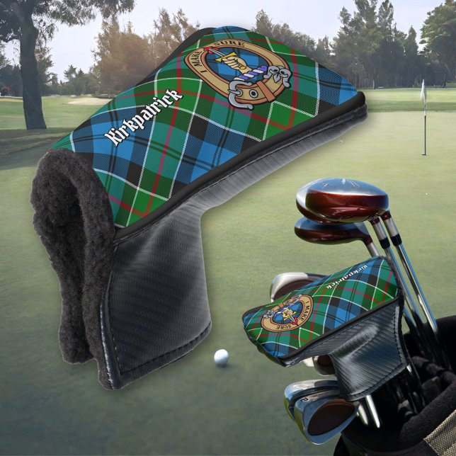 Clan Kirkpatrick Crest over Tartan Golf Head Cover (Creator Uploaded)