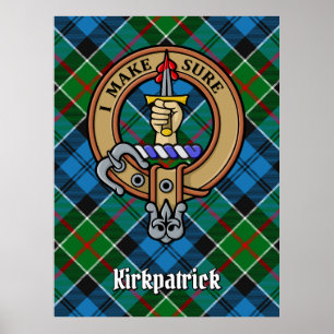Clan Kirkpatrick Crest over Tartan Poster