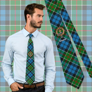 Clan Kirkpatrick Crest over Tartan Tie