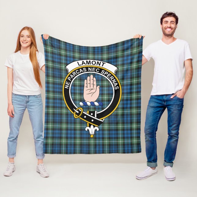 Clan Lamont Ancient Tartan Plaid Fleece Blanket (In Situ)