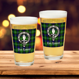 Clan Lamont Crest Badge and Tartan  Glass
