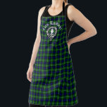 Clan Lamont Crest & Tartan Apron<br><div class="desc">Scottish Clan Lamont crest badge on clan tartan round with customisable Old English style text.</div>