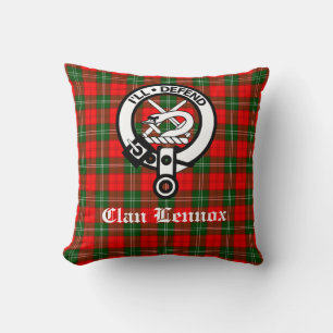 Clan Lennox Crest Badge & Tartan Cushion