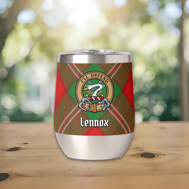 Clan Lennox Crest over Tartan (Creator Uploaded)