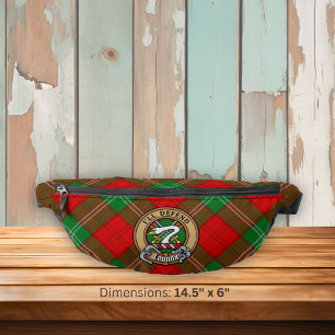 Clan Lennox Crest over Tartan Bum Bags