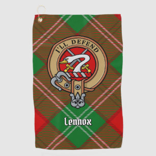 Clan Lennox Crest over Tartan Golf Towel