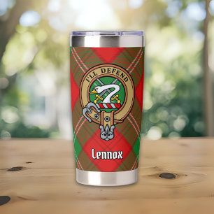 Clan Lennox Crest over Tartan Insulated Tumbler