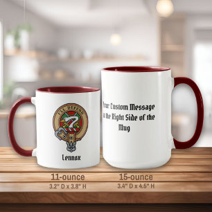 Clan Lennox Crest over Tartan Mug