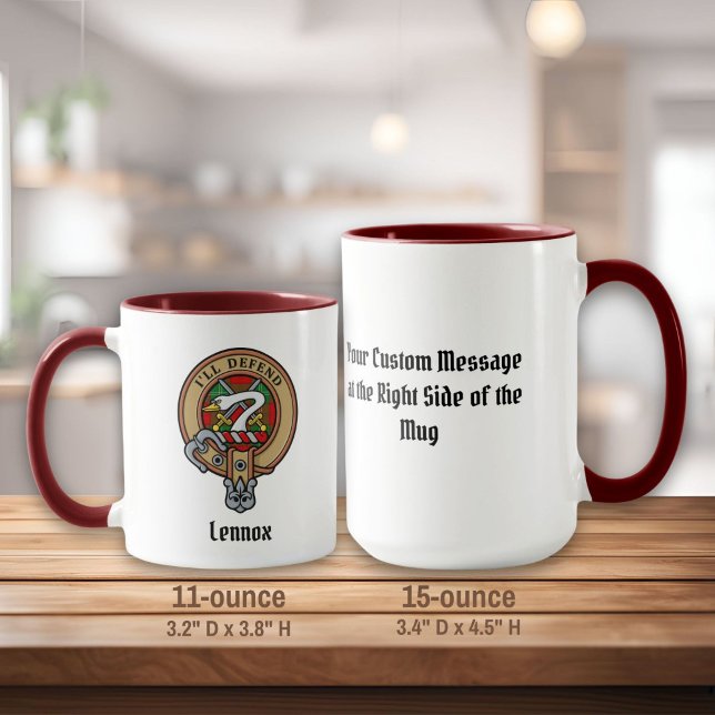 Clan Lennox Crest over Tartan Mug (Creator Uploaded)