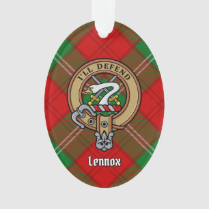 Clan Lennox Crest over Tartan Ornament