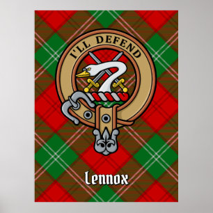 Clan Lennox Crest over Tartan Poster