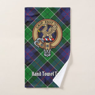 Clan Leslie Crest over Hunting Tartan Bath Towel Set