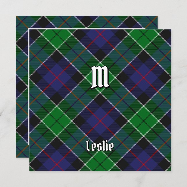 Clan Leslie Hunting Tartan Invitation (Front/Back)