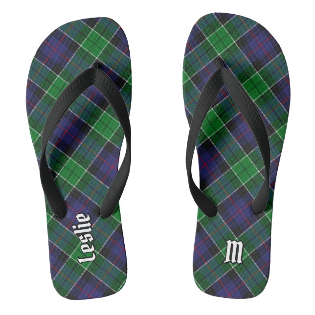 Clan Leslie Hunting Tartan Thongs (Footbed)