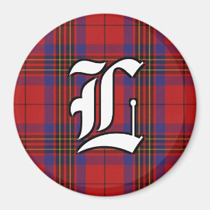 Clan Leslie Red and Blue Tartan Plaid Accents Magnet