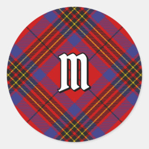 Clan Leslie Red Tartan Classic Round Sticker