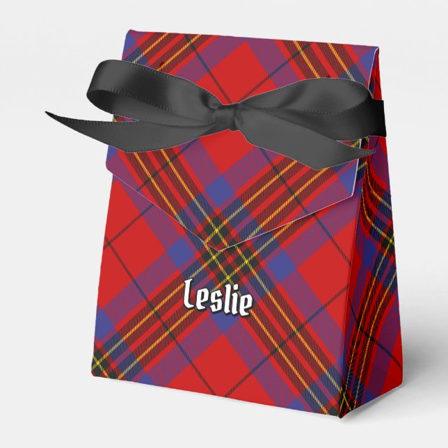 Clan Leslie Red Tartan Favour Box (Front Side)