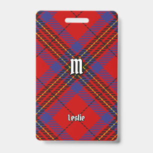 Clan Leslie Red Tartan ID Badge