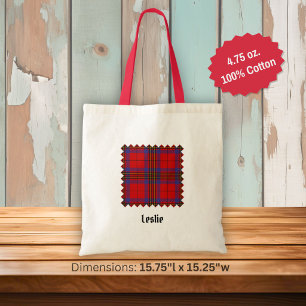 Clan Leslie Red Tartan Tote Bag