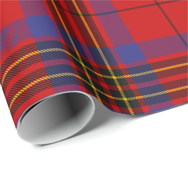 Clan Leslie Red Tartan Wrapping Paper (Roll Corner)