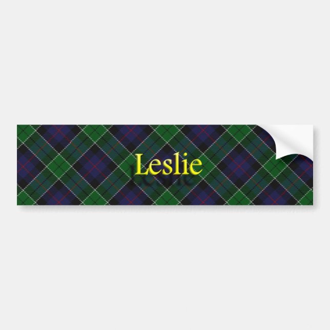 Clan Leslie Scottish Tartan Bumper Sticker (Front)