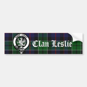 Clan Leslie Tartan & Crest Bumper Sticker